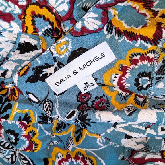 Long Sleeve Floral Print Dress by Emma & Michele- Size M - Picture 5 of 6